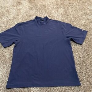 Nike Golf Shirt Mens Large blue Dri-Fit UV Performance Short Sleeve Athletic